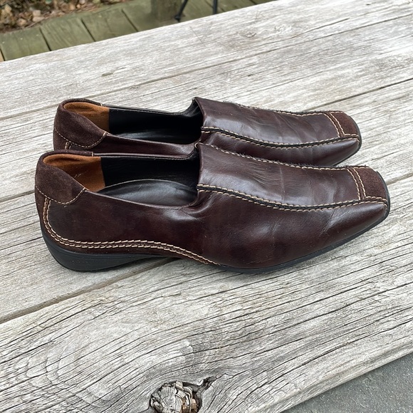 Paul Green Munchen Brown Suede & Leather Sz 5.5 Driving Shoes Square Toe Women’s - Picture 2 of 8